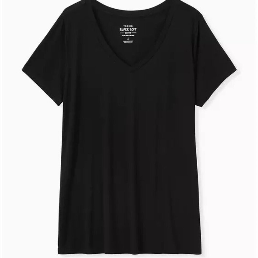 Torrid - Girlfriend V-Neck Tee - Black